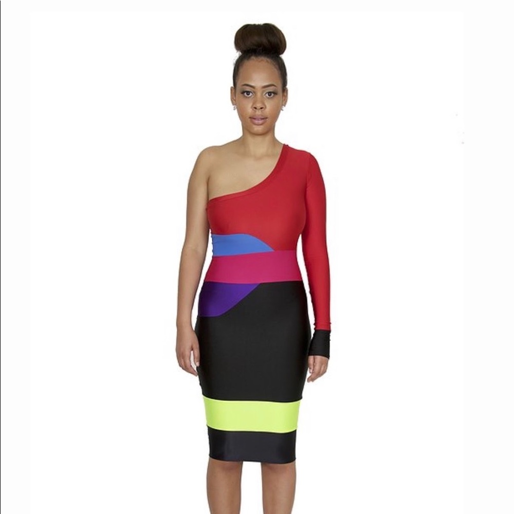 ASOS colorful Neon midi dress